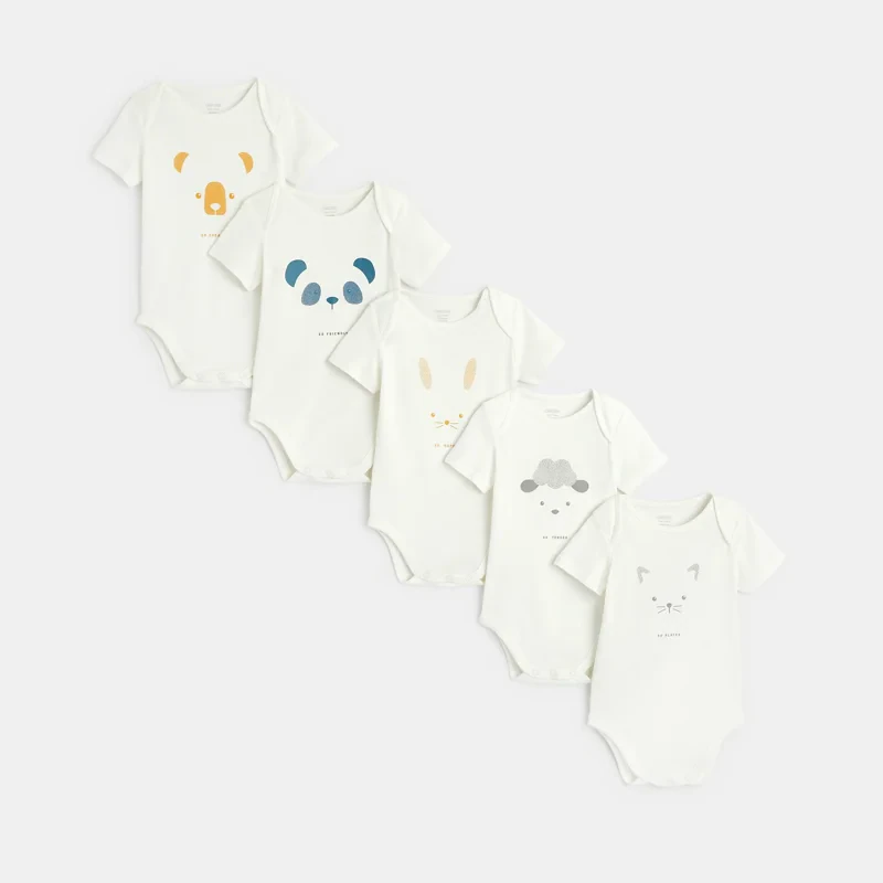Body col US frimousses (lot de 5) blanc naissance Blanc