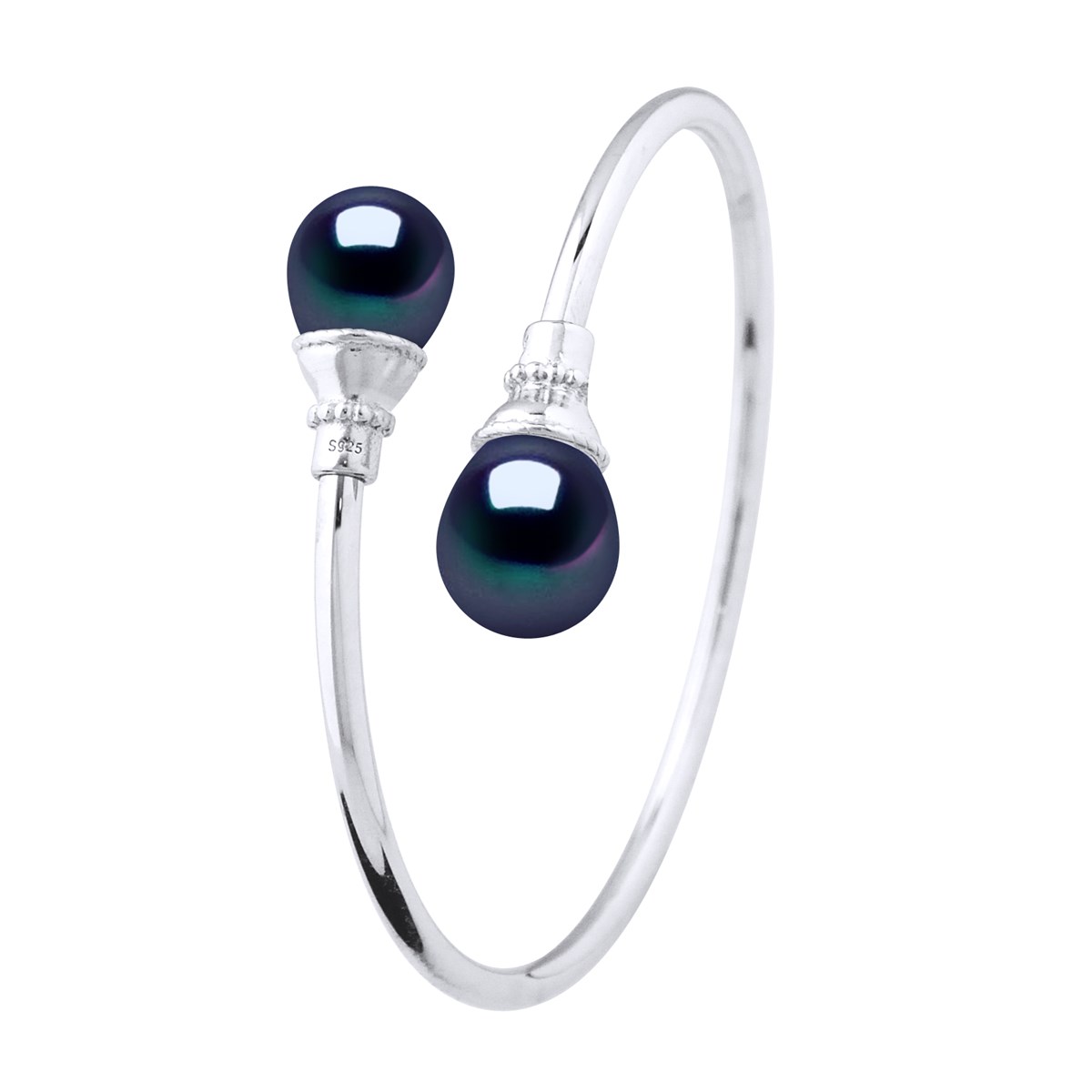 Bracelet TOI & MOI Perles d'Eau Douce 11-12 mm Noires Argent 925