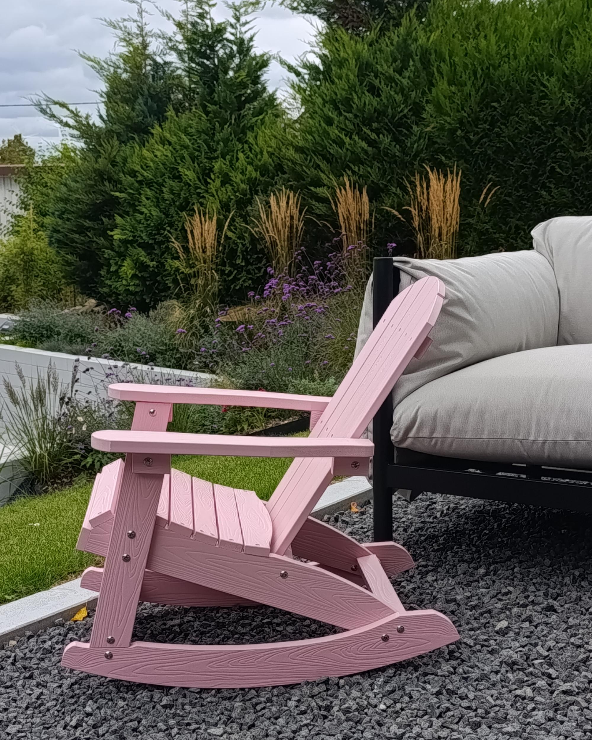 Tuinschommelstoel voor kinderen ADIRONDACK Pastelroze