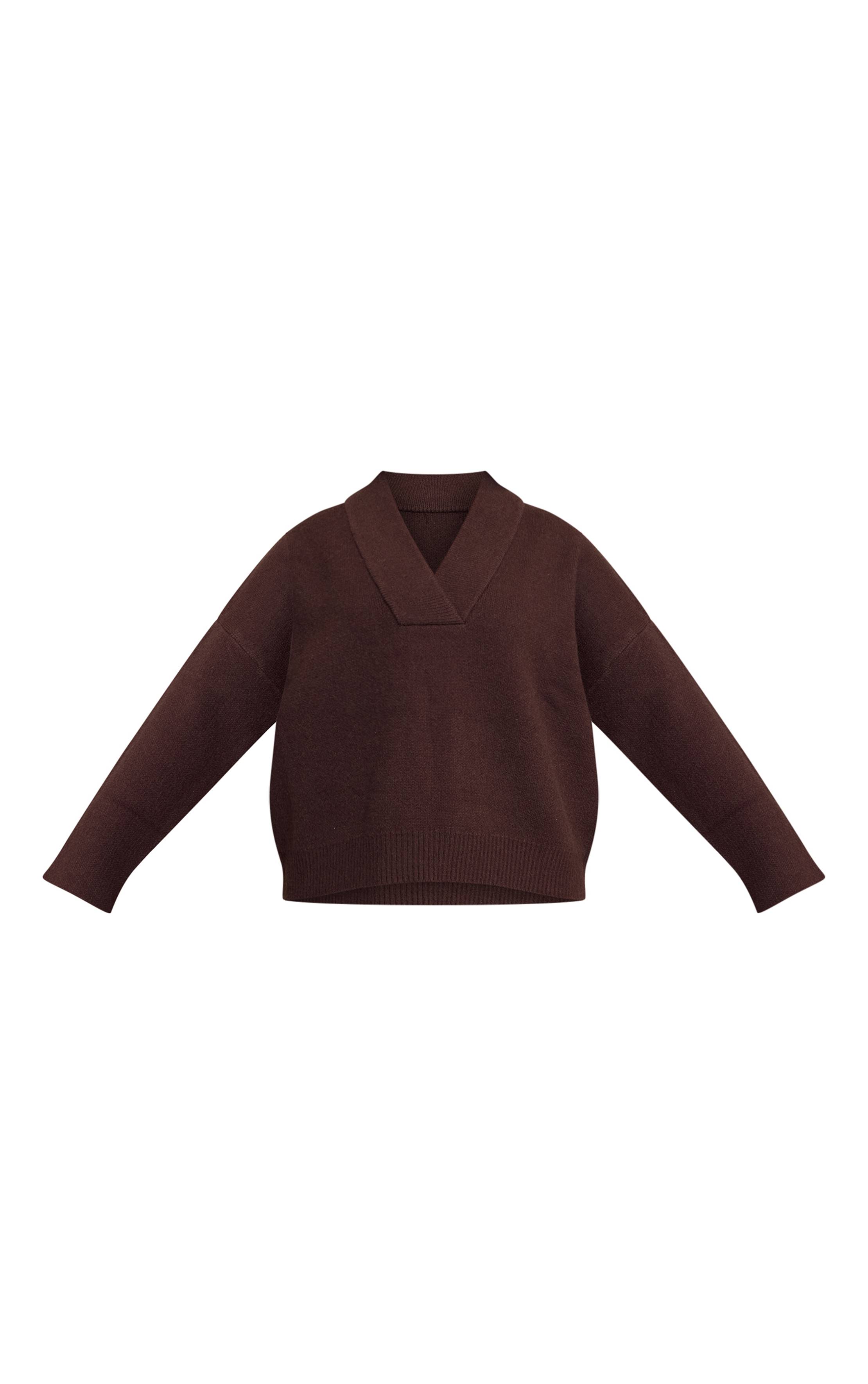 Chocolat Synthétiquell Col Châle Encolure V Profonde Coupe Ample Grande Taille