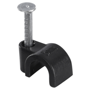 Handson kabelclip Rond Zwart 5mm 25 Stuks