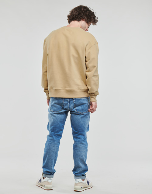 Calvin Klein Jeans - SHRUNKEN BADGE CREW NECK - Beige