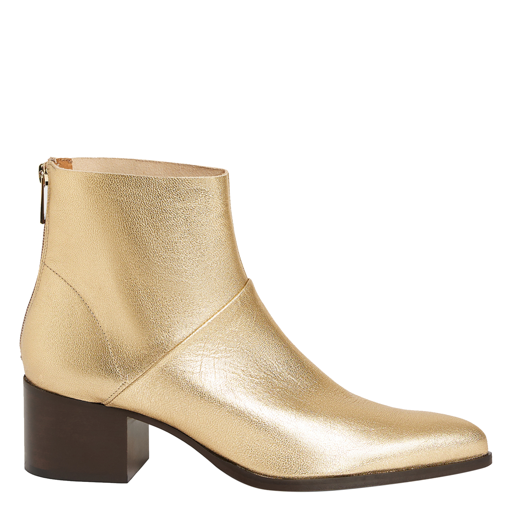 AXEL - Boots à talons en cuir| Doré