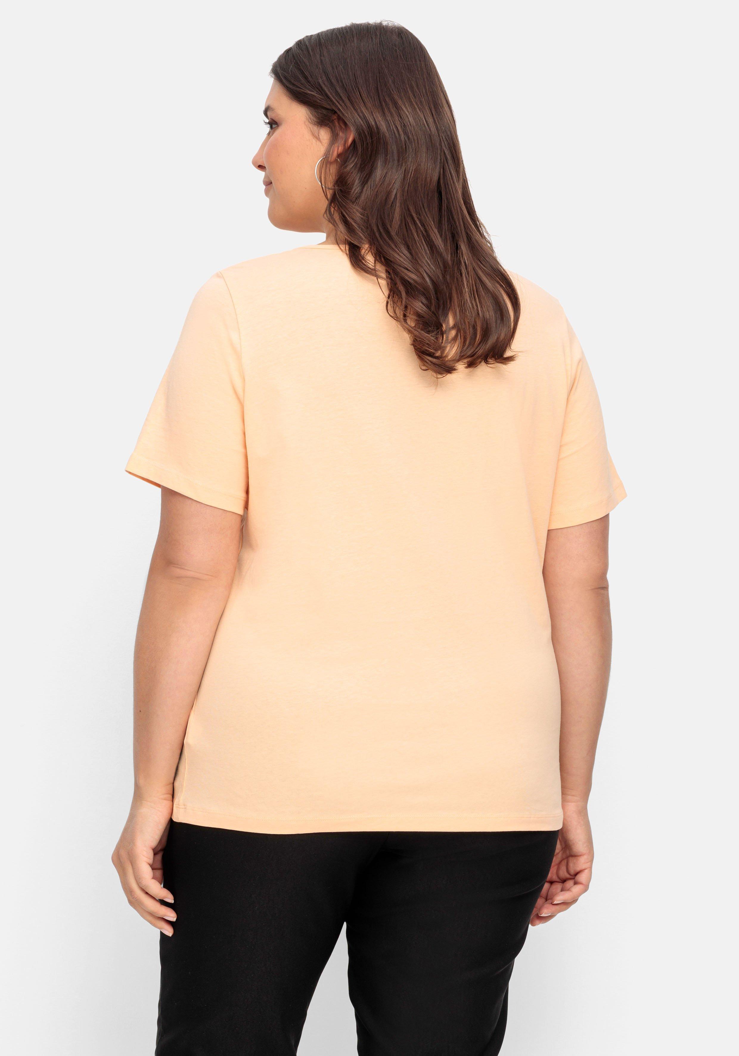 Jerseyshirt mit Frontprint und kurzem Ärmel