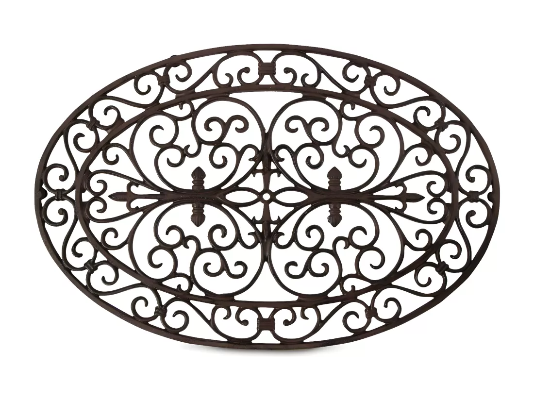 Paillasson ovale fonte Fonte Marron - Décoration d'Autrefois