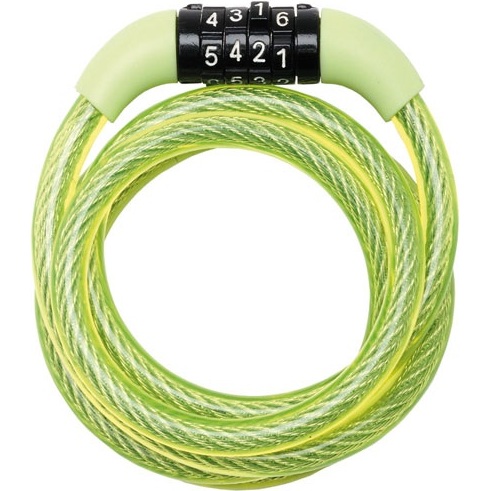 Câble antivol s'enroulant - à combinaison - 1.2 m x 8 mm - coloris pastels
