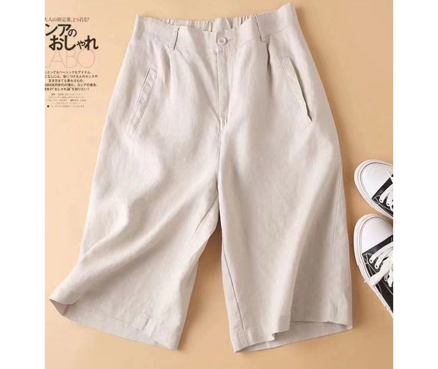 INEN - Effen shorts met elastische taille