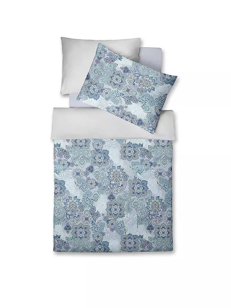 FLEURESSE Satin Bettwäsche AMALFI 140x220cm Sommerblau hellblau