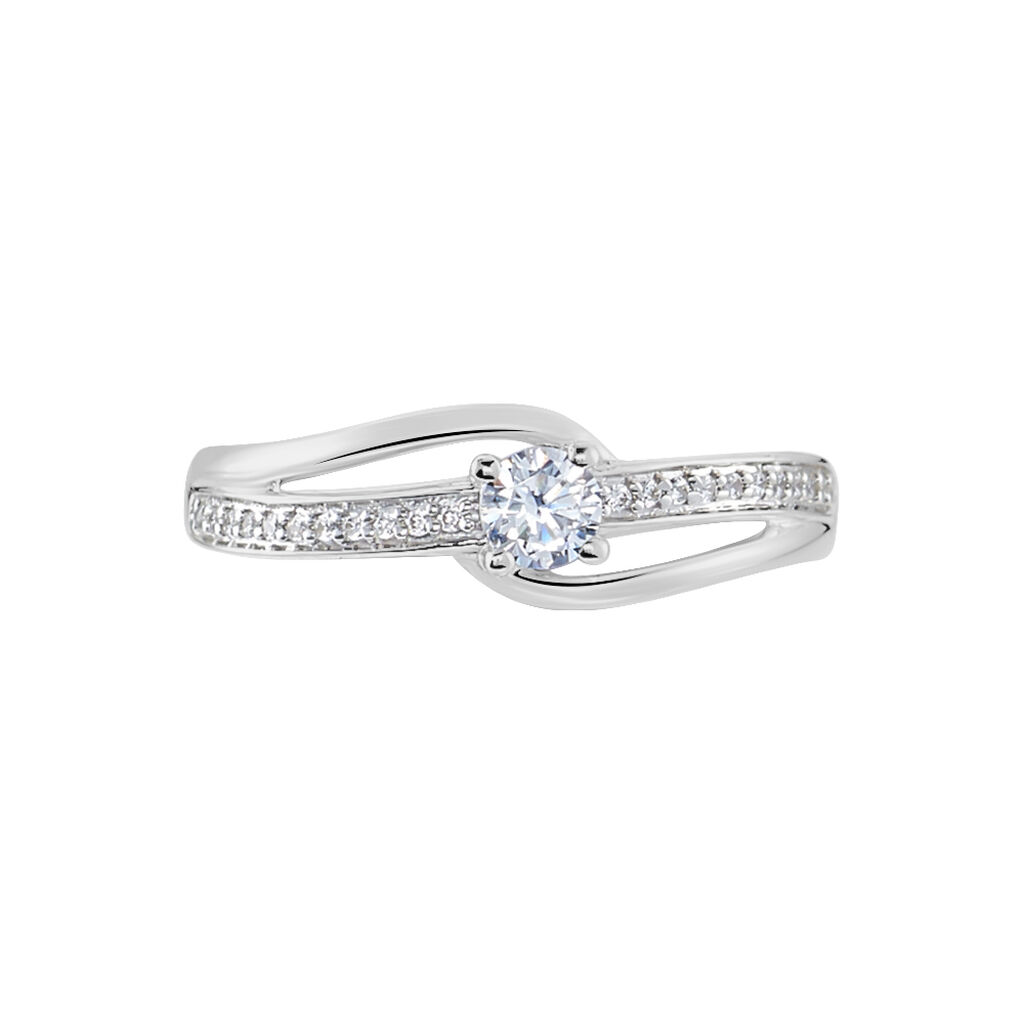 Bague Armelle Or Blanc Oxyde De Zirconium