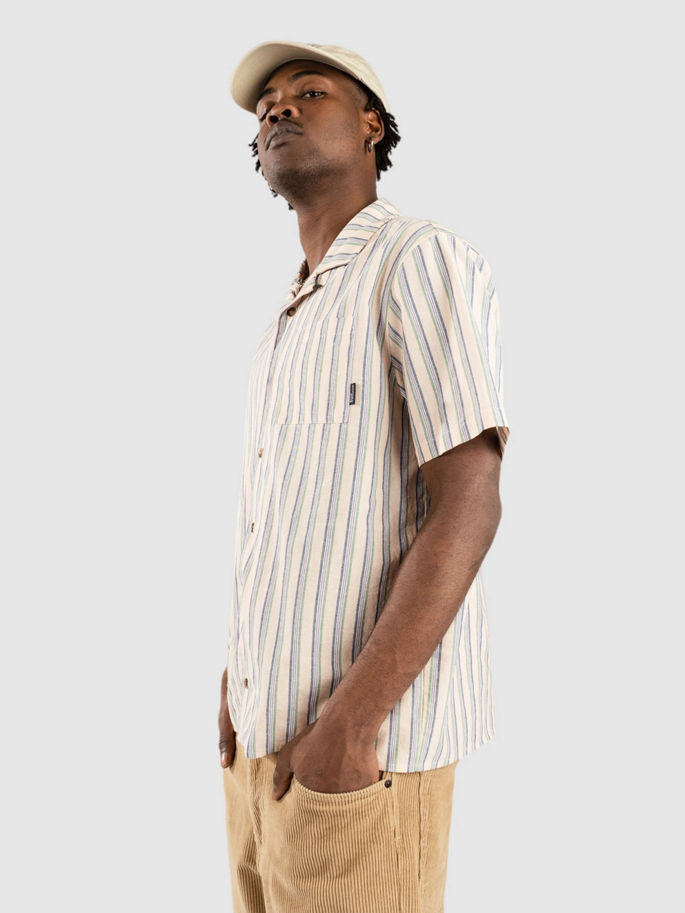 Blue Tomato Striped Linen Shirt bone