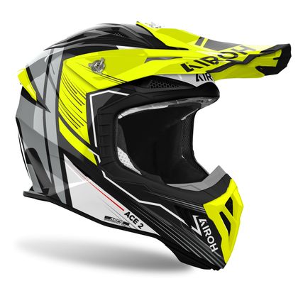 Casque cross Airoh AVIATOR ACE 2 -ENGINE 2024 - Jaune / Noir