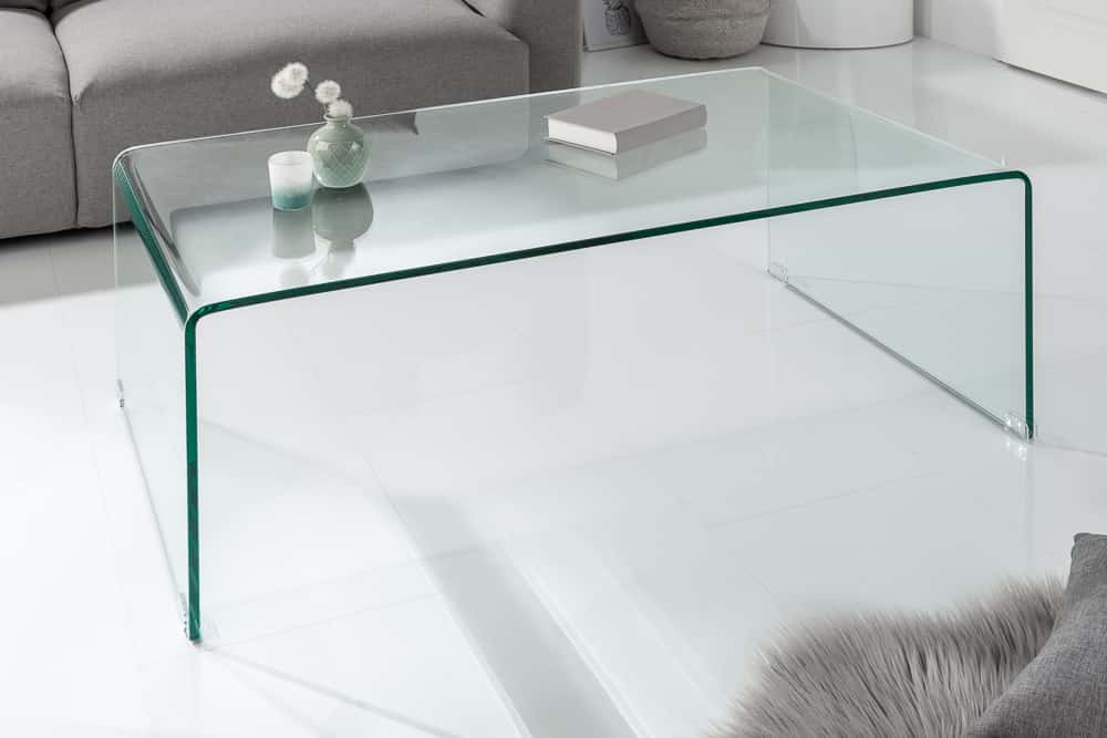 Extravaganter Glas Couchtisch FANTOME 110cm transparent