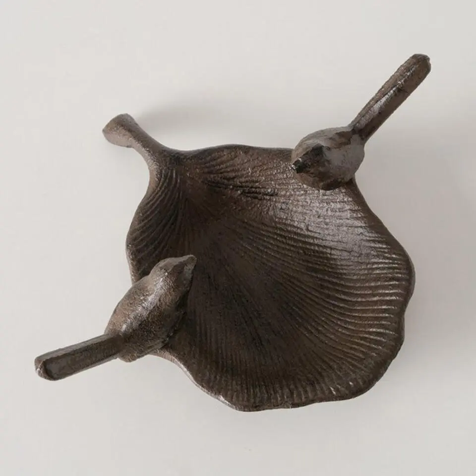 Boltze vogelbad/voederschaal - bruin - ijzer - D18 x H6 cm