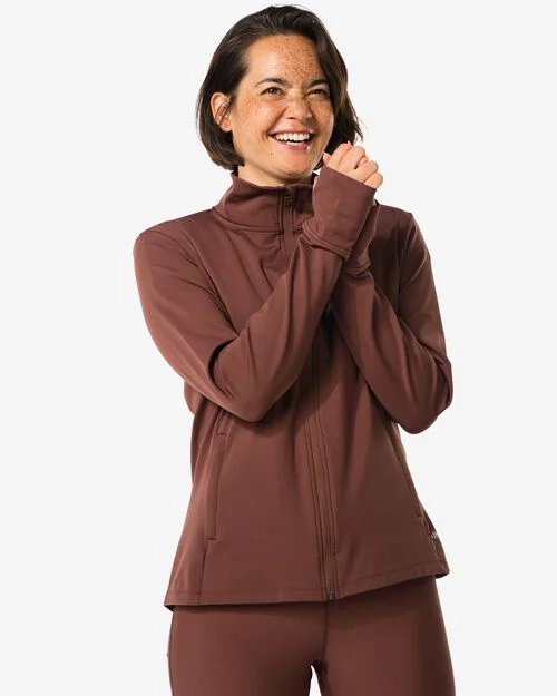 veste de training en polaire pour femme marron foncé