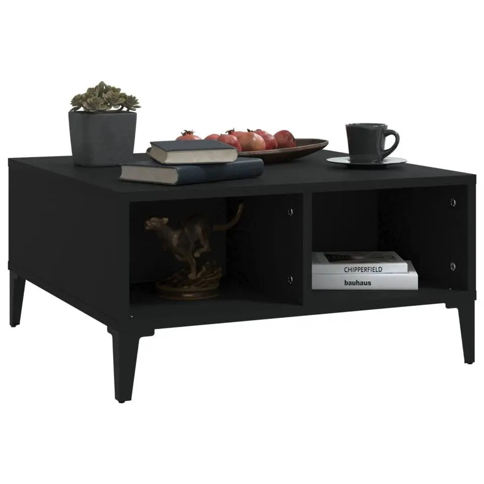 vidaXL - Tafel - Zwart - Bewerkt hout