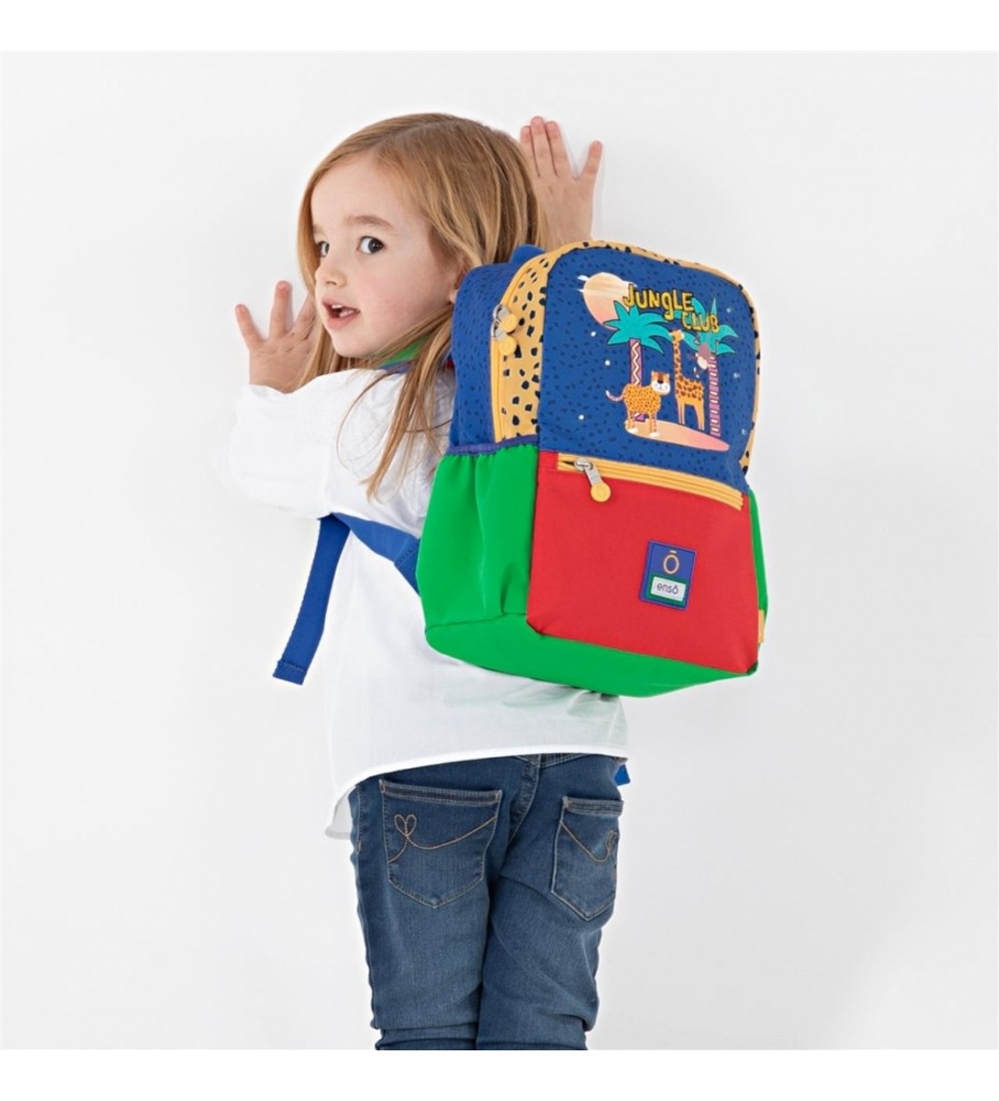 Mochila para Carrinho de Bebê Enso Jungle Club Adaptável Multicolorida