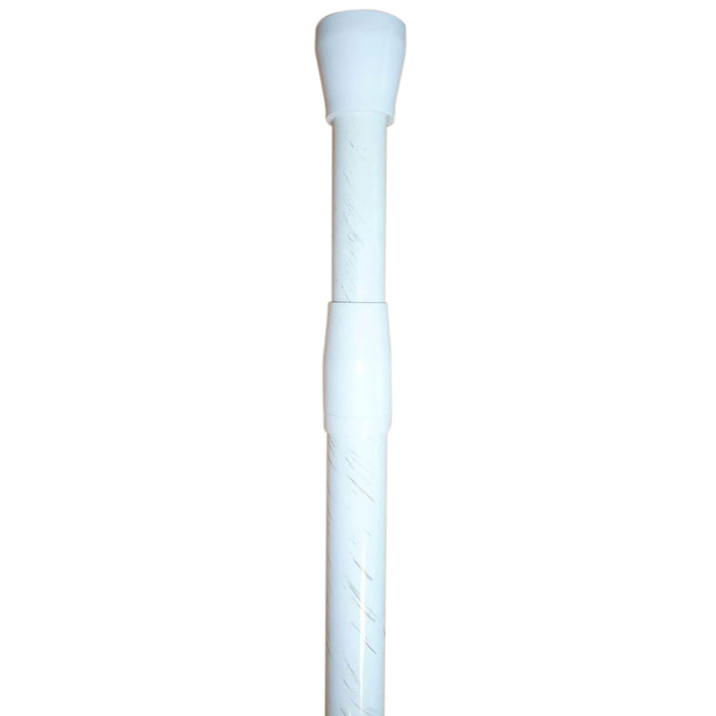 Tringle extensible entre-murs en aluminium, acier et plastique blanche et or 135-250cm
