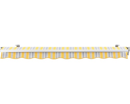 SOLUNA knikarmscherm Concept 3x2, doekdesign 6292, frame zilver E6EV1 geanodiseerd, aandrijving rechts inclusief slinger