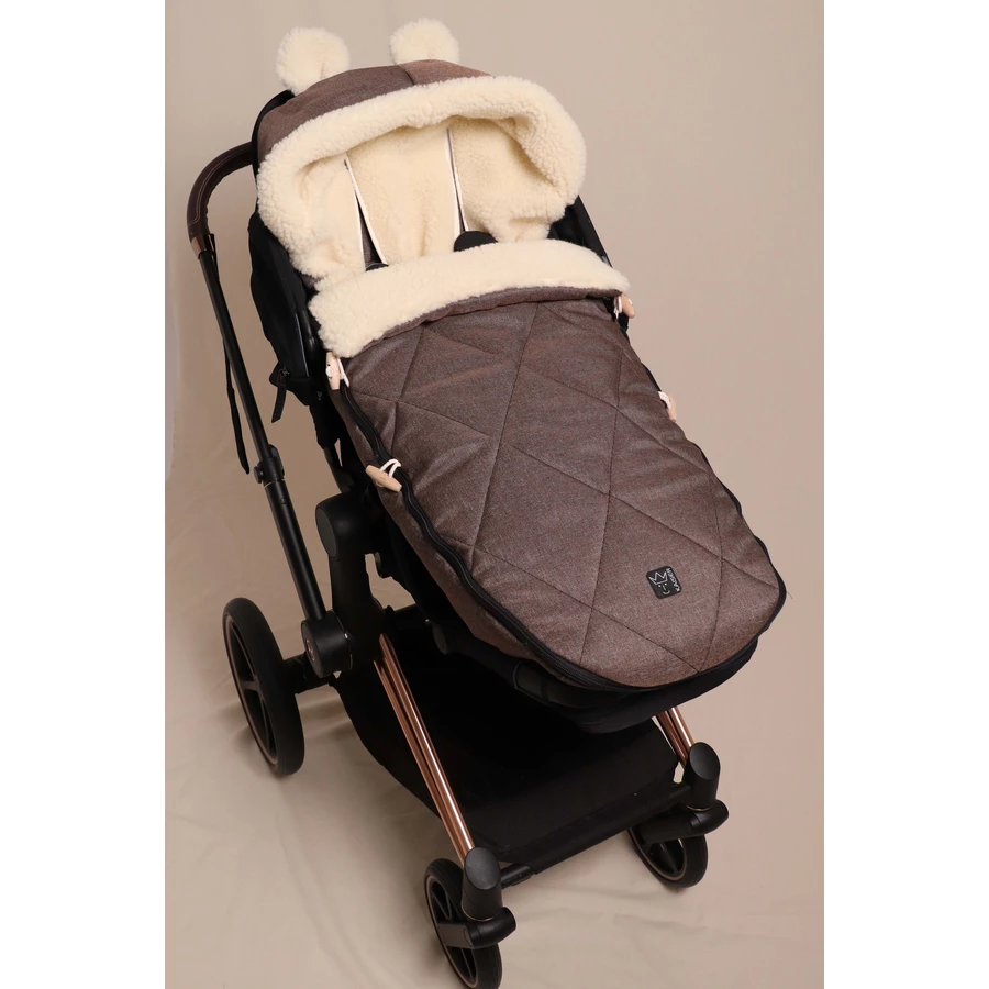 Kaiser Winterfußsack XL EARS WOOL brown melange