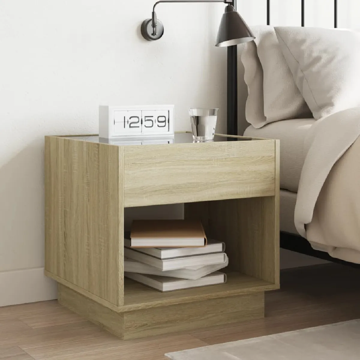 vidaXL Table de Chevet LED Infini