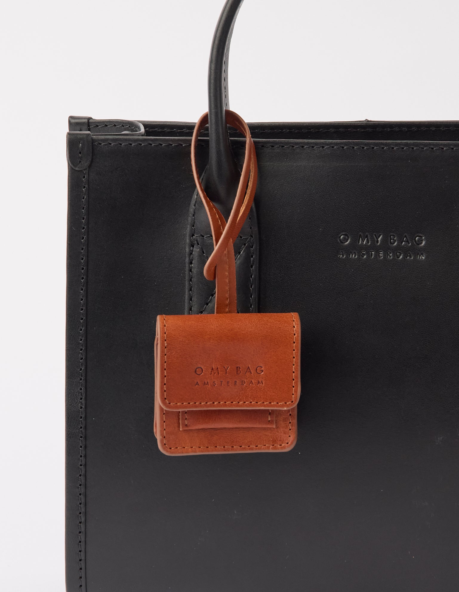 Harper Bag Charm- Cognac Classic Leather
