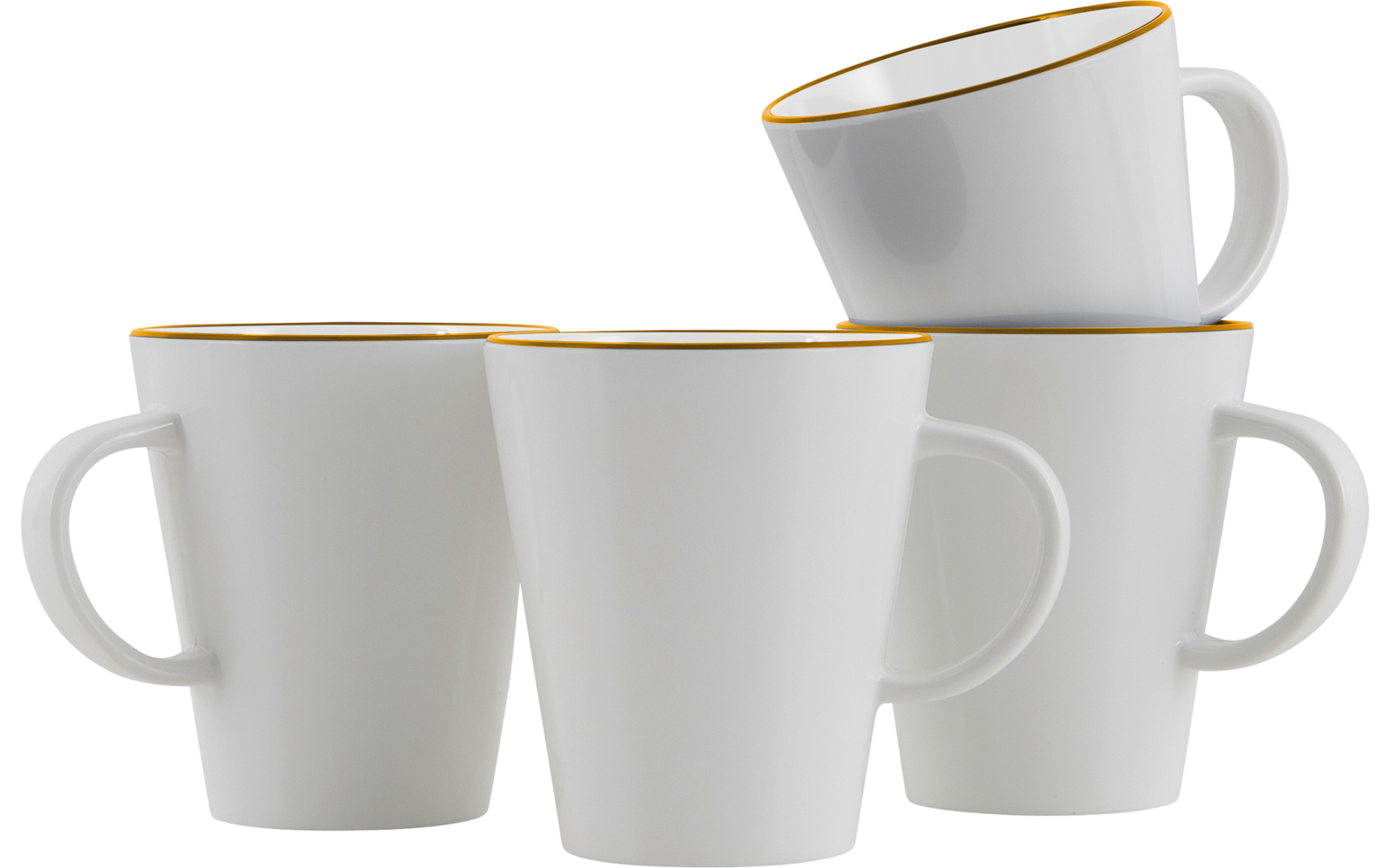 Gimex - Linea Line - Henkelbecher - Gold - 350 ml - 4 Stück