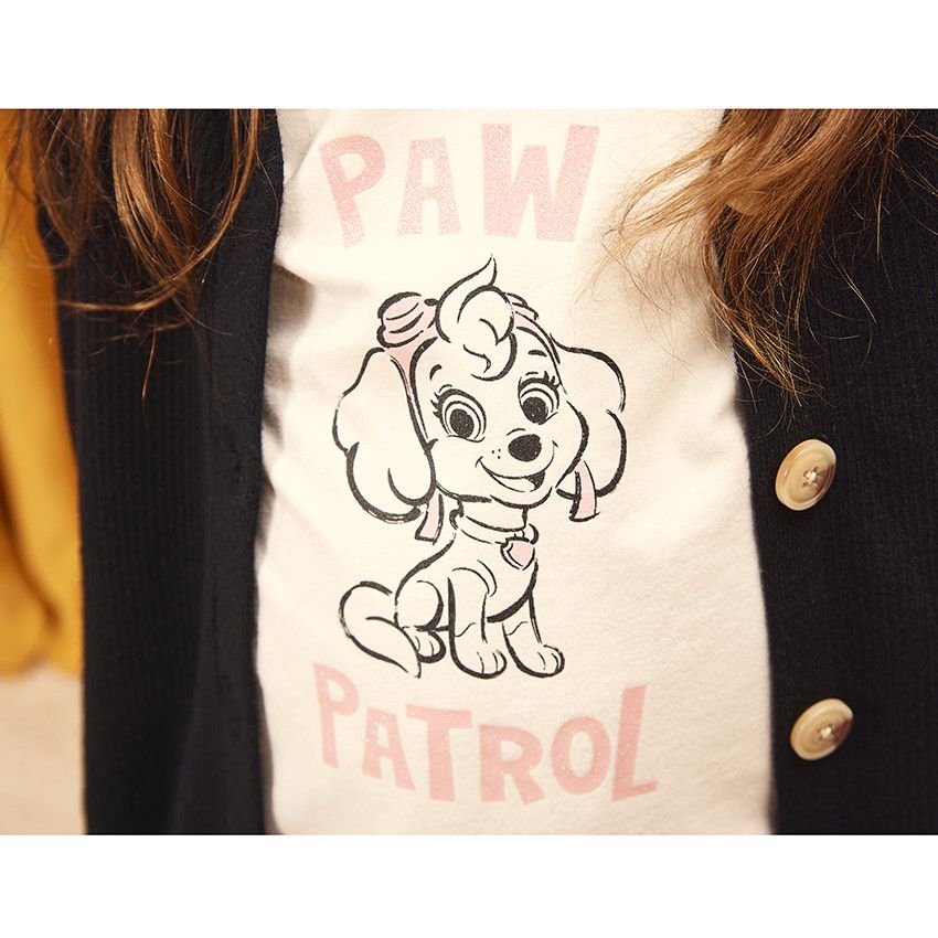 T-shirt manches longues en jersey print Pat'Patrouille pour fille - Ecru