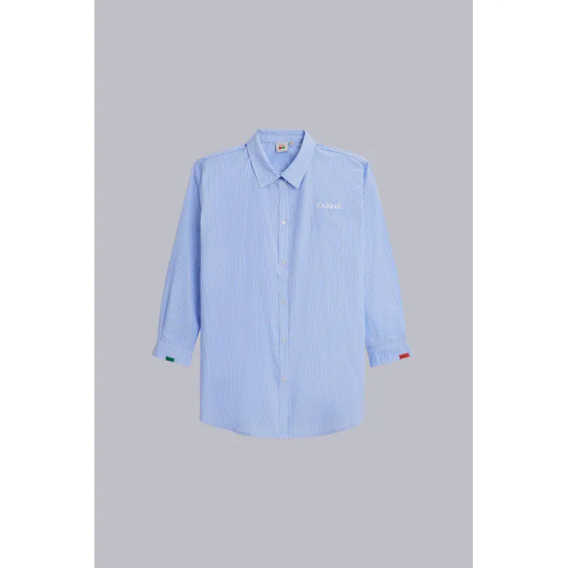 KICK DRESS BLEUE RAYÉE CHEMISE MANCHES LONGUES Polyester Femme