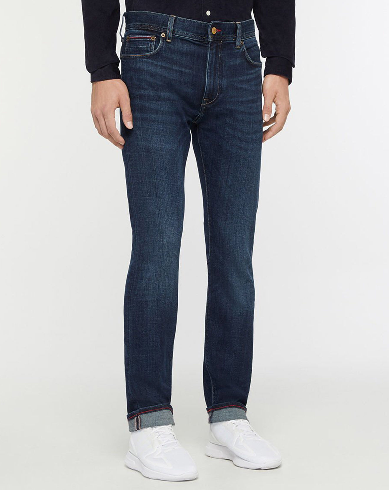 Tommy Hilfiger Jean Slim Bleecker Worn bleu jean foncé
