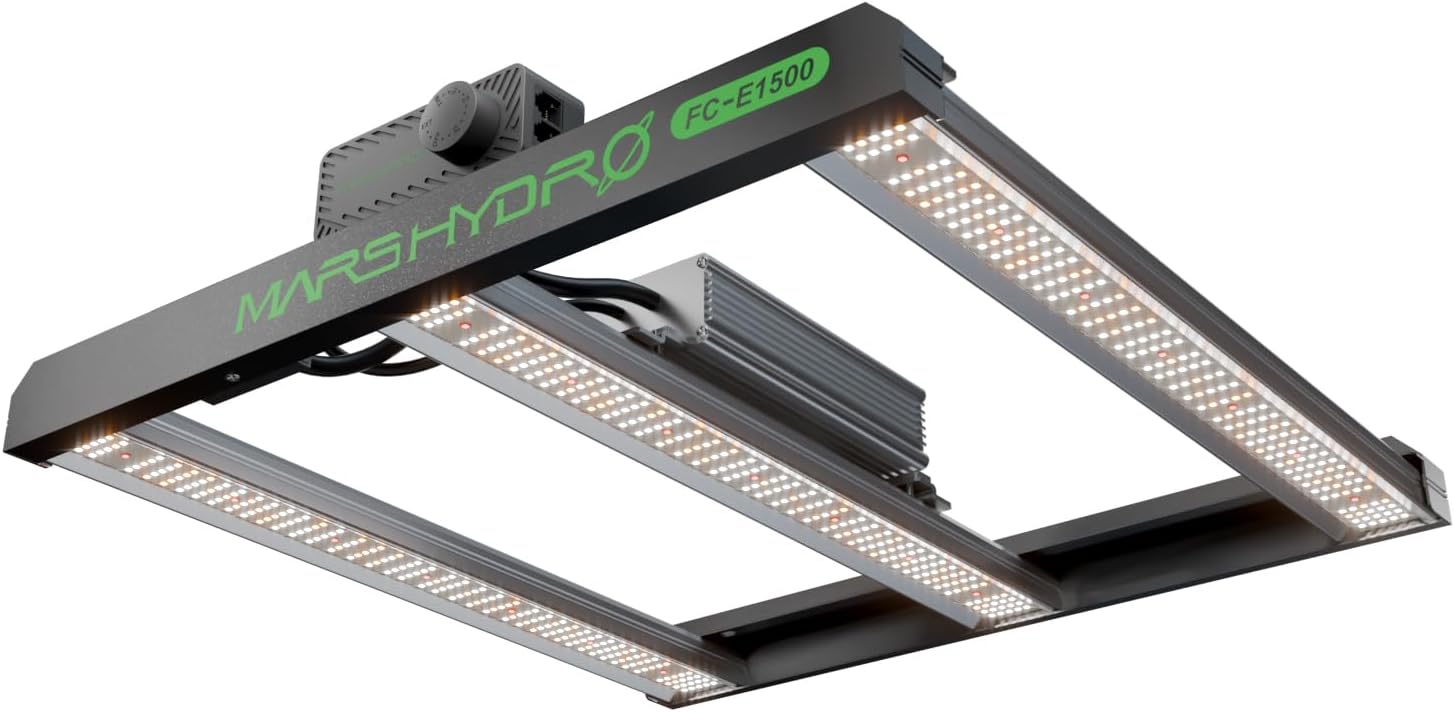 MARS HYDRO 2025 LED Pflanzenlampe FC-E1500 LED Grow Lampe 150W Vollspektrum Grow Light Dimmbare Daisy Chain Wachstumslampe für Gemüse Blume 75x75CM Abdeckung