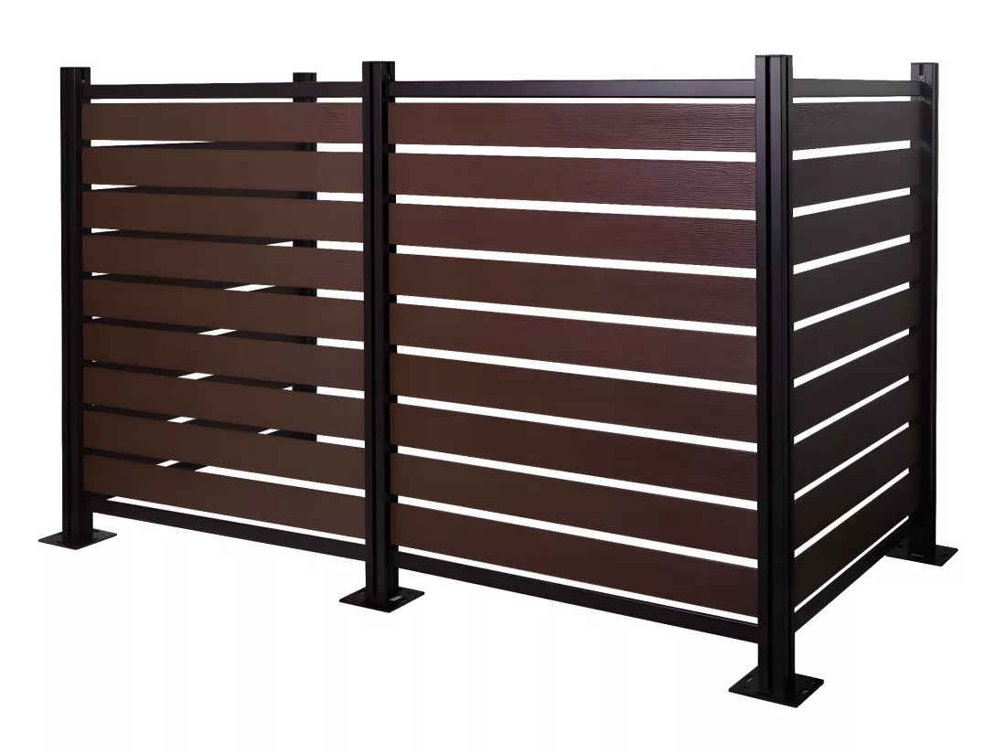 Clôture pour poubelles en aluminium MCW-K57, marron