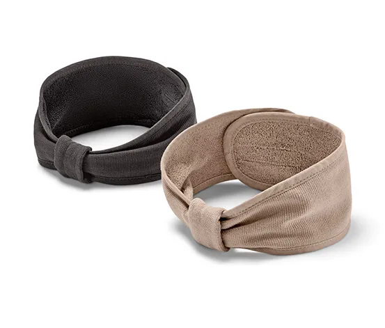 2 Kosmetik-Stirnbänder, schwarz und braun