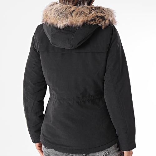 Parka Capuche Fourrure Femme New Starline Noir
