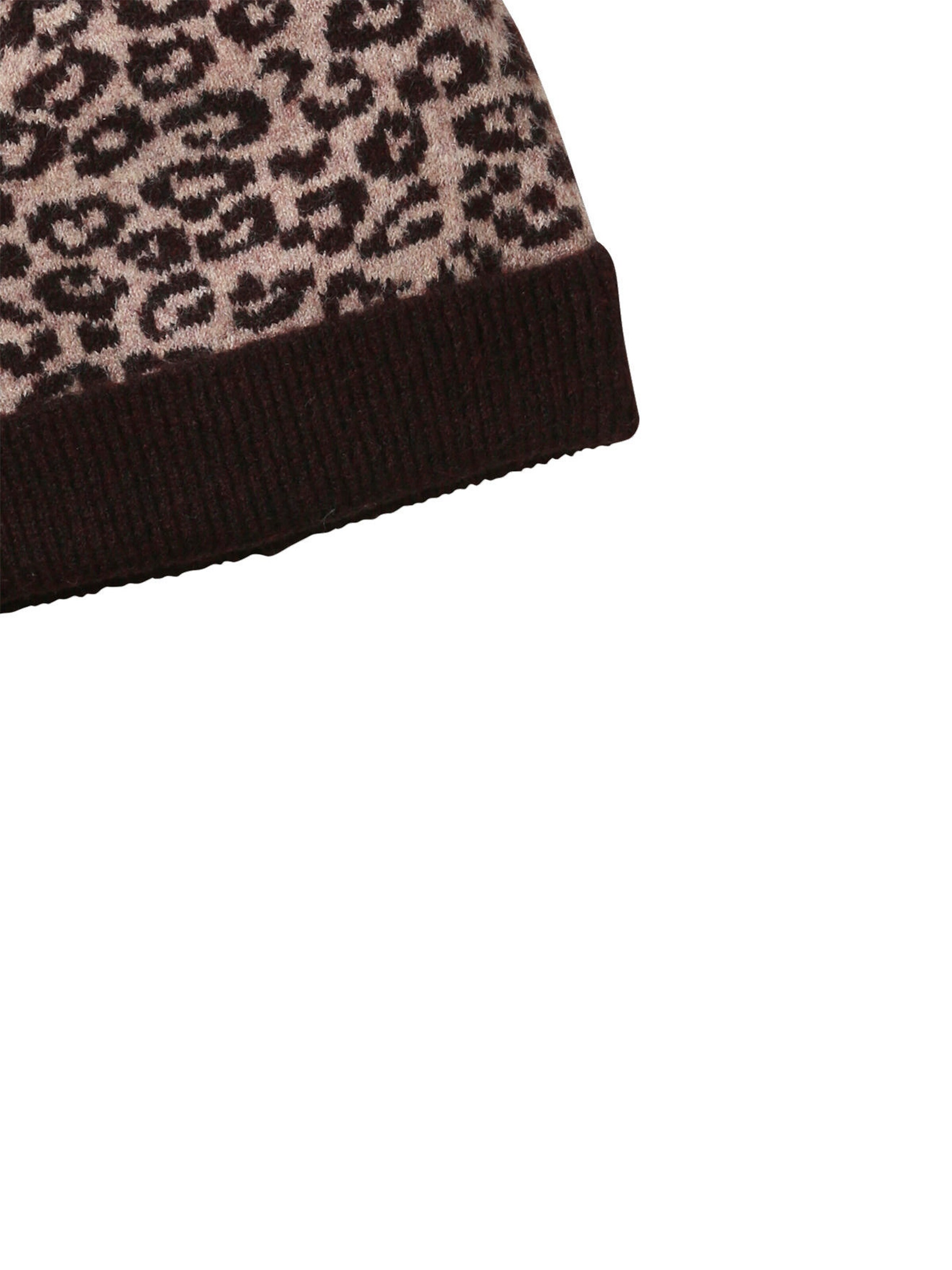 Vertbaudet Mädchen-Set mit Leomuster: Mütze, Rundschal & Handschuhe braun bedruckt