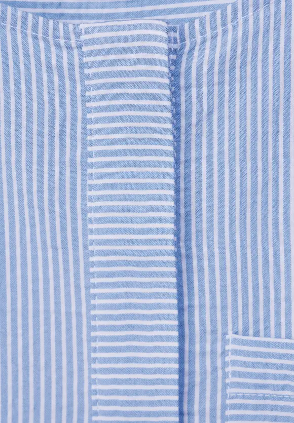 3/4 Seersucker Bluse - warm light blue