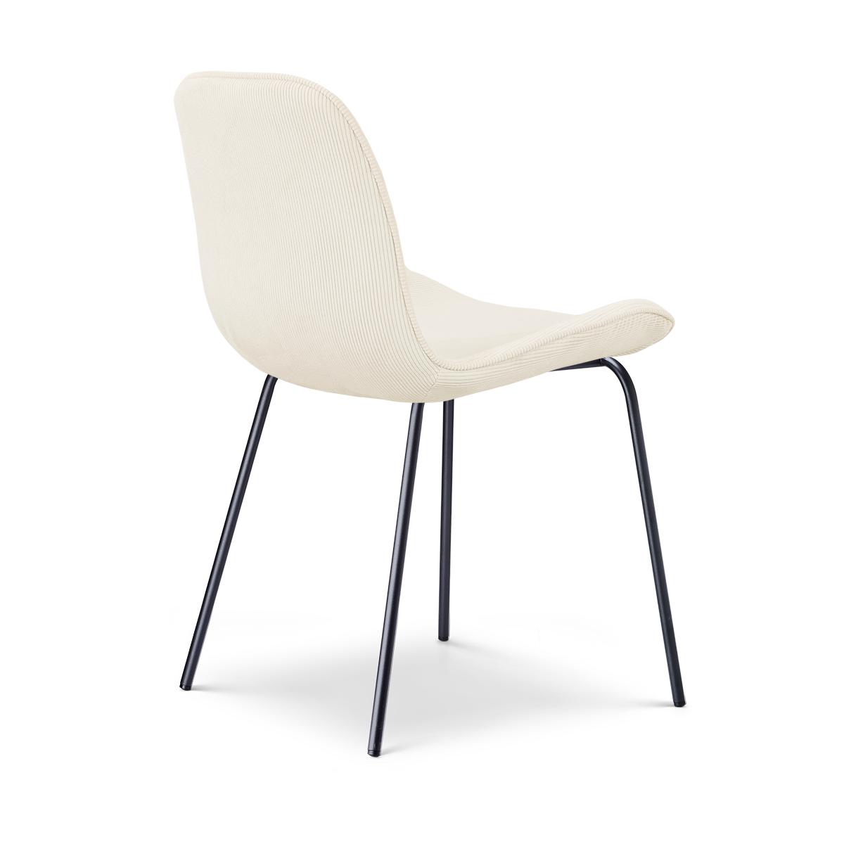 Eetkamerstoel Nora-Fé zwart onderstel rib beige