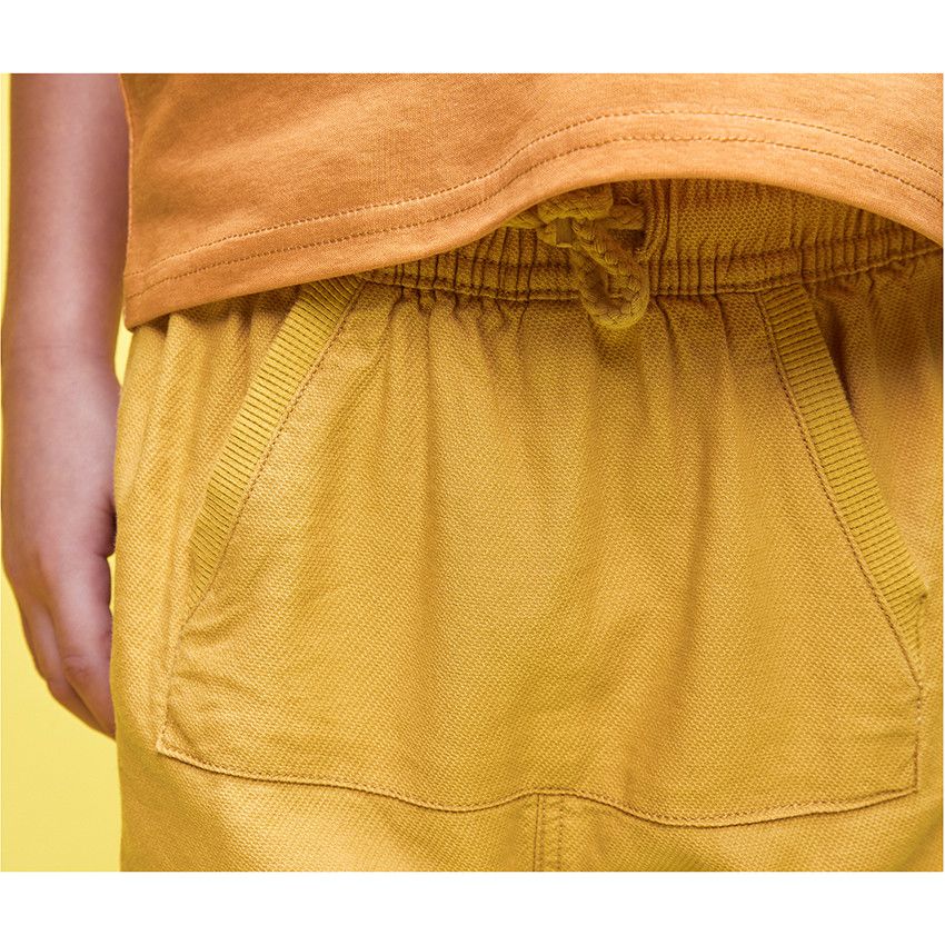 Bermuda en coton avec poche kangourou pour garçon - Jaune