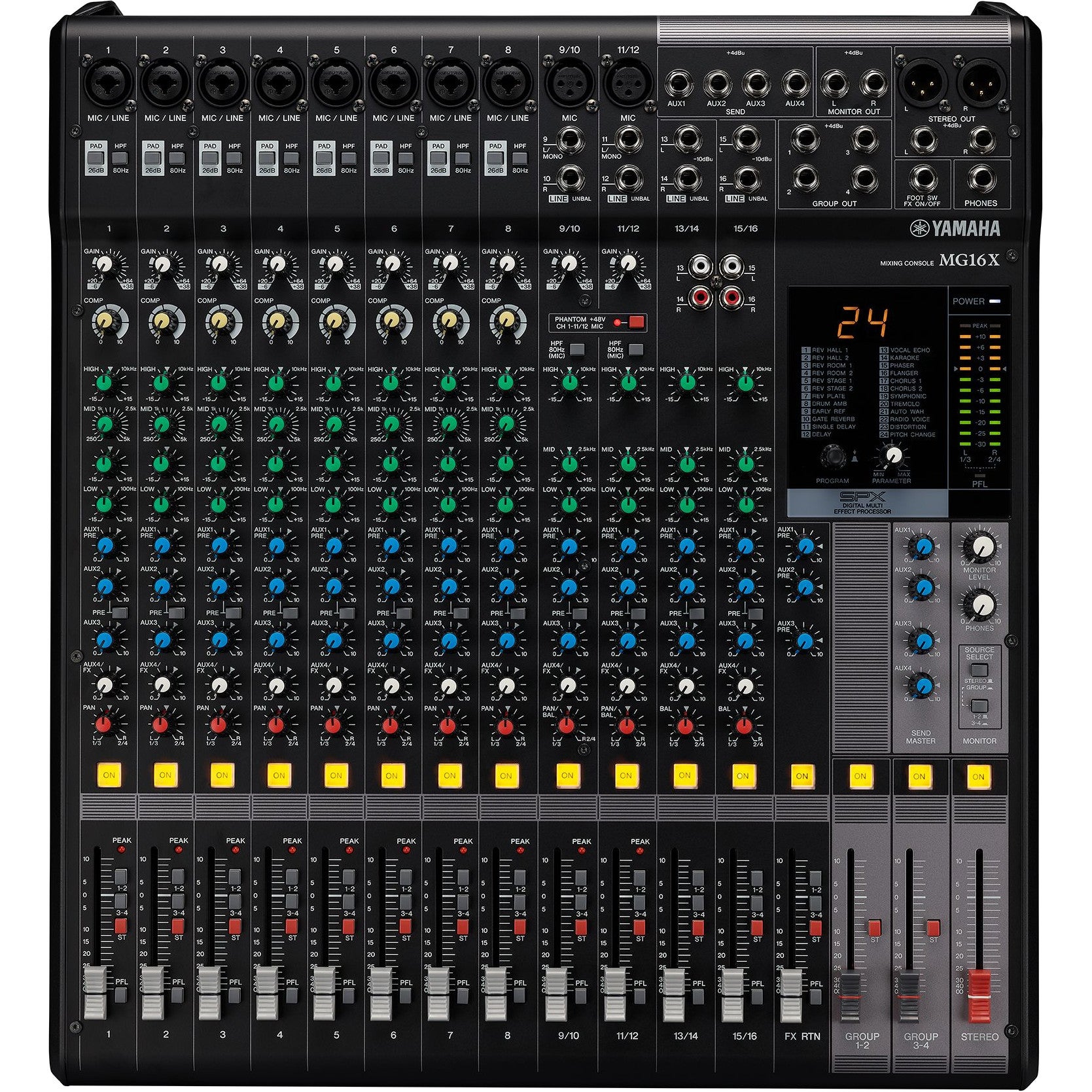 Yamaha MG16X analoog 16-kanaals mengpaneel