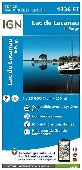 IGN - TOP 25 1336 ET LAC DE LACANAU 1 25 000