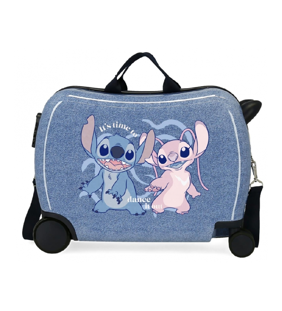 Mala Disney Stitch Dance it out com 2 rodas multidirecionais, azul