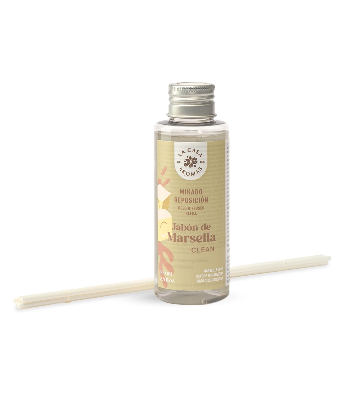 La Casa de los Aromas - Refil de ambientador Mikado 100ml - Sabonete de Marselha