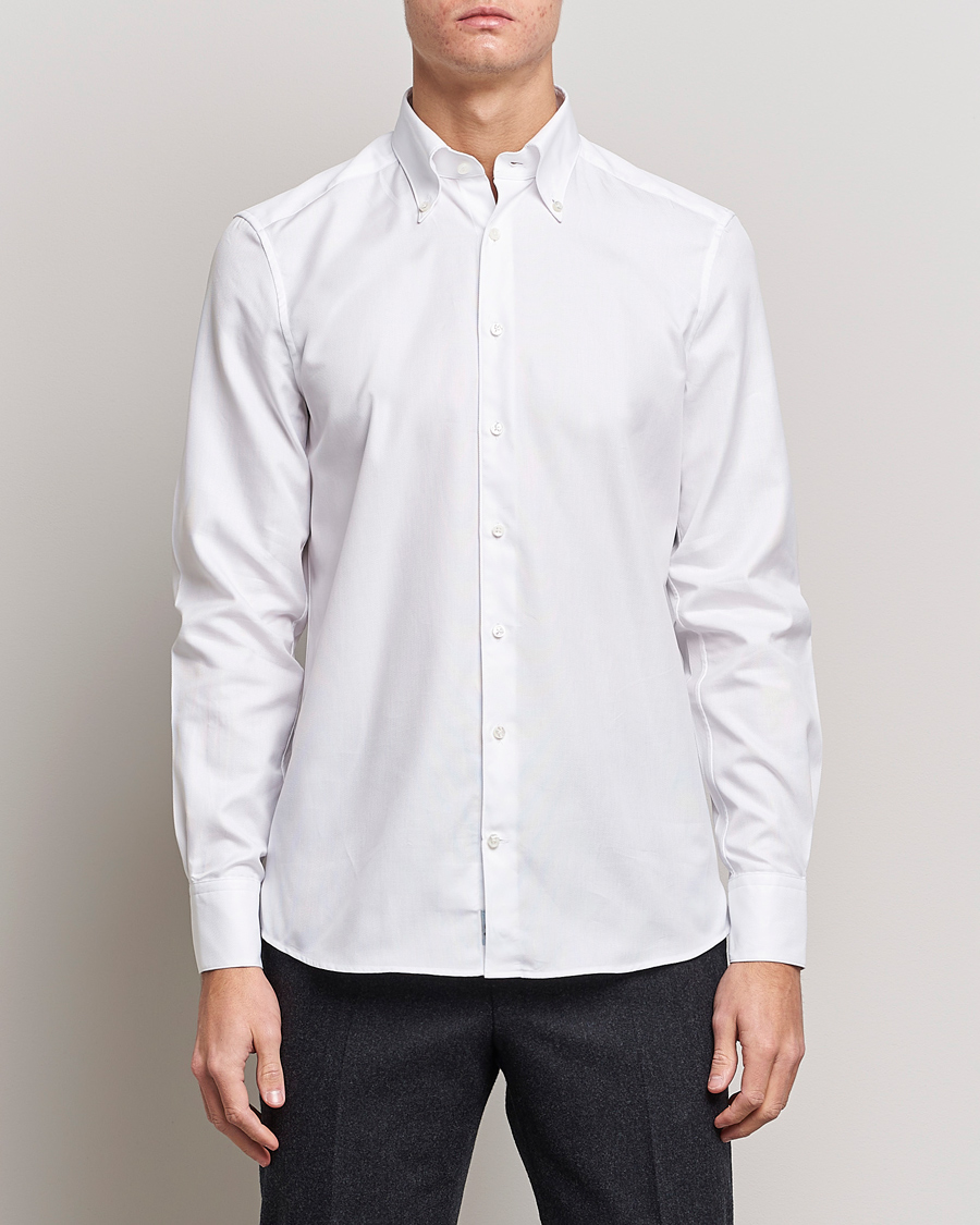 Stenströms 1899 Slimline Supima Cotton Structure Shirt White