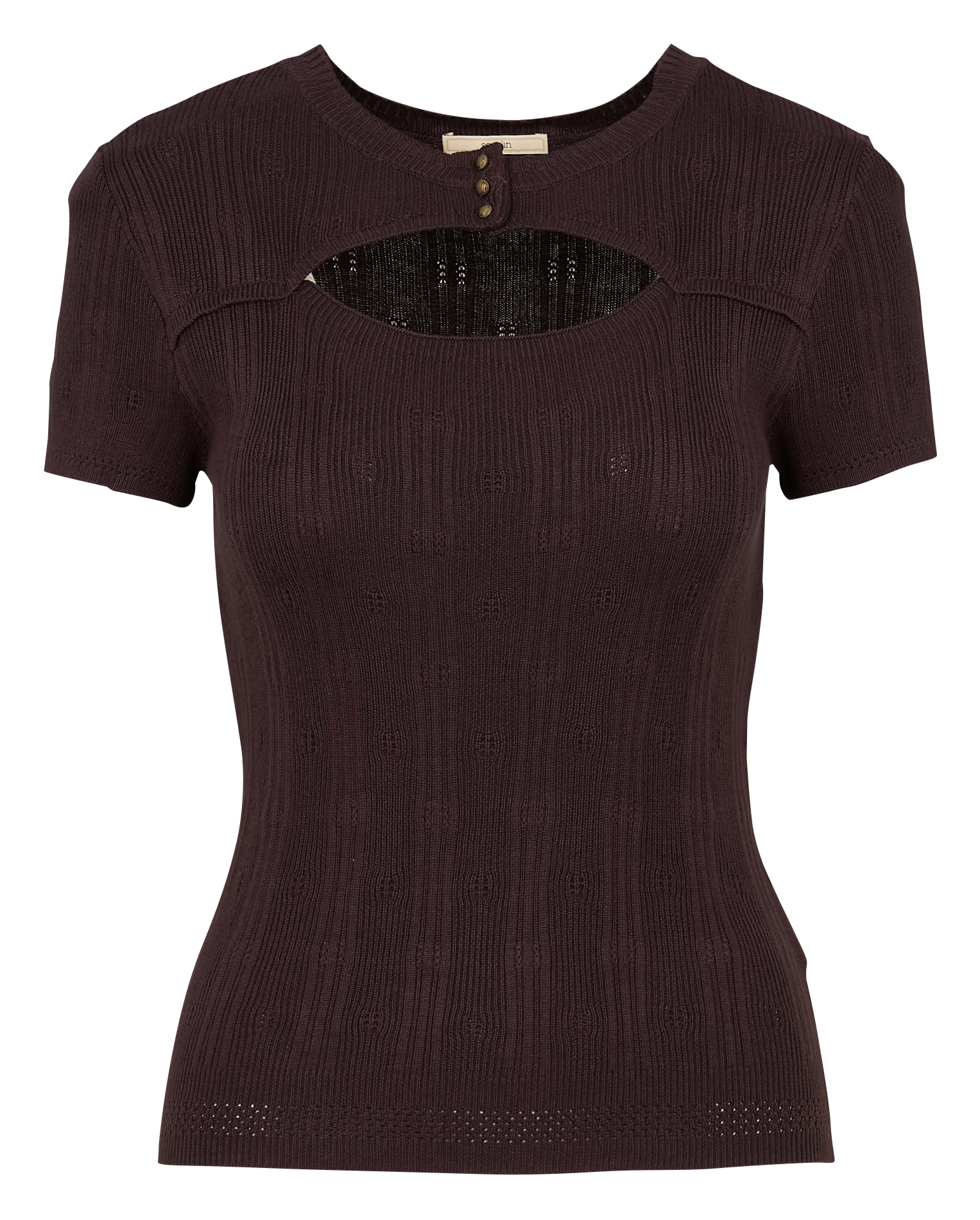 SHANTI - Pull col rond ajusté | Violet