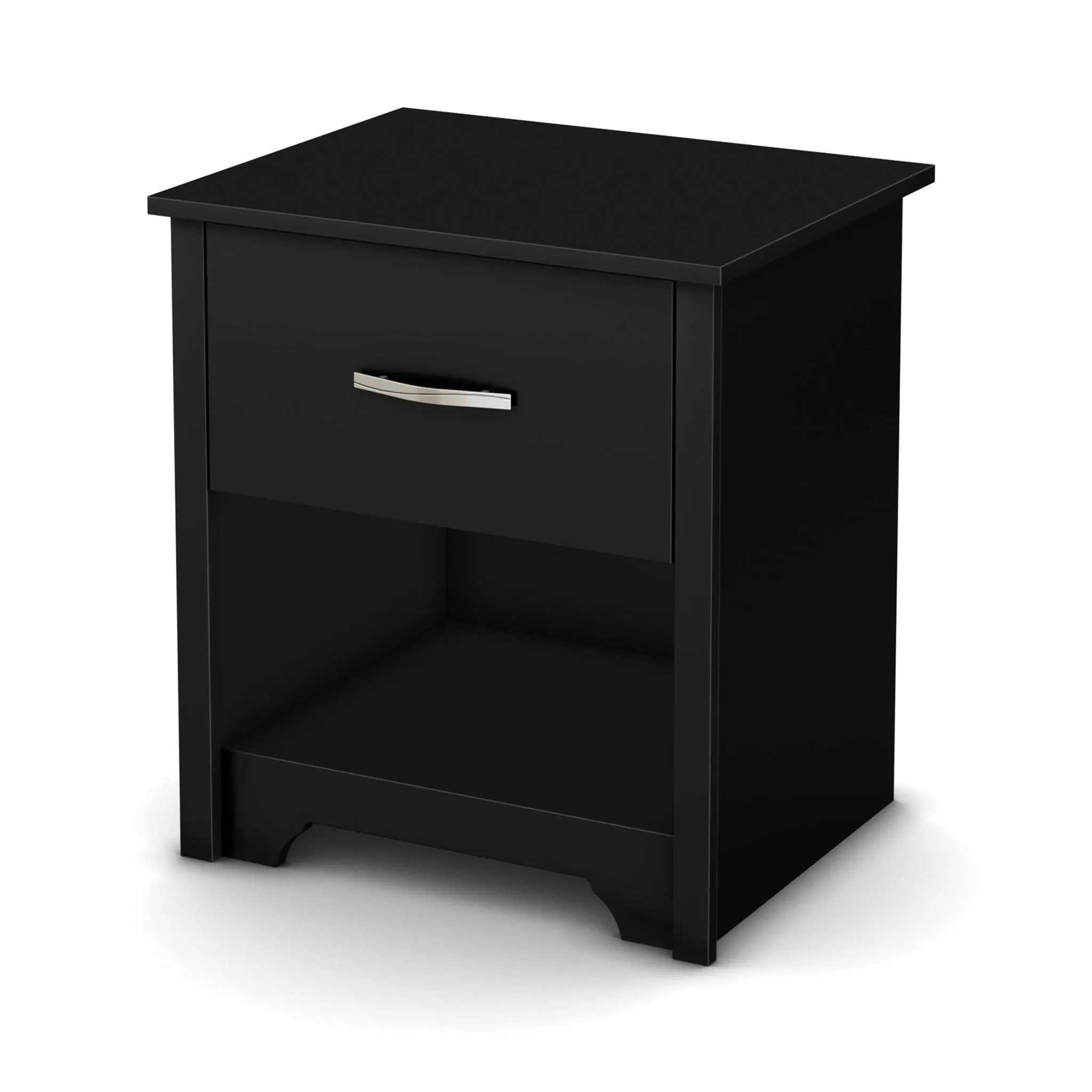 South Shore Table de Nuit 1 Tiroir - Fusion Noir Solide