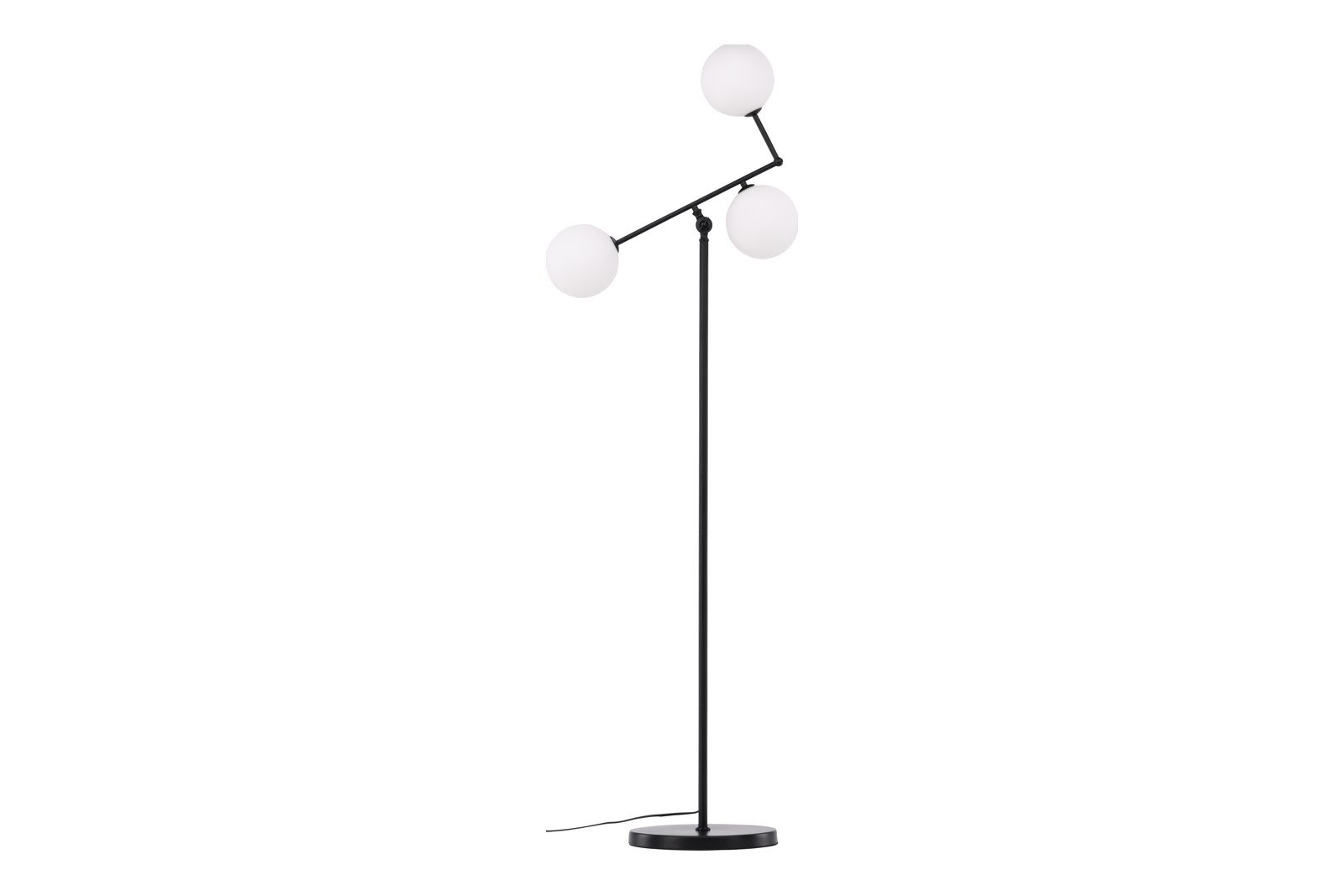 Marsan gulvlampe Sort, hvitt glass