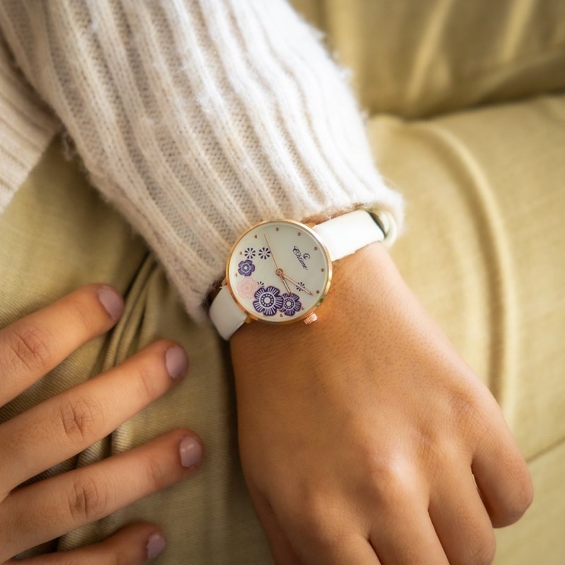 Montre Femme CHTIME bracelet Cuir Blanc
