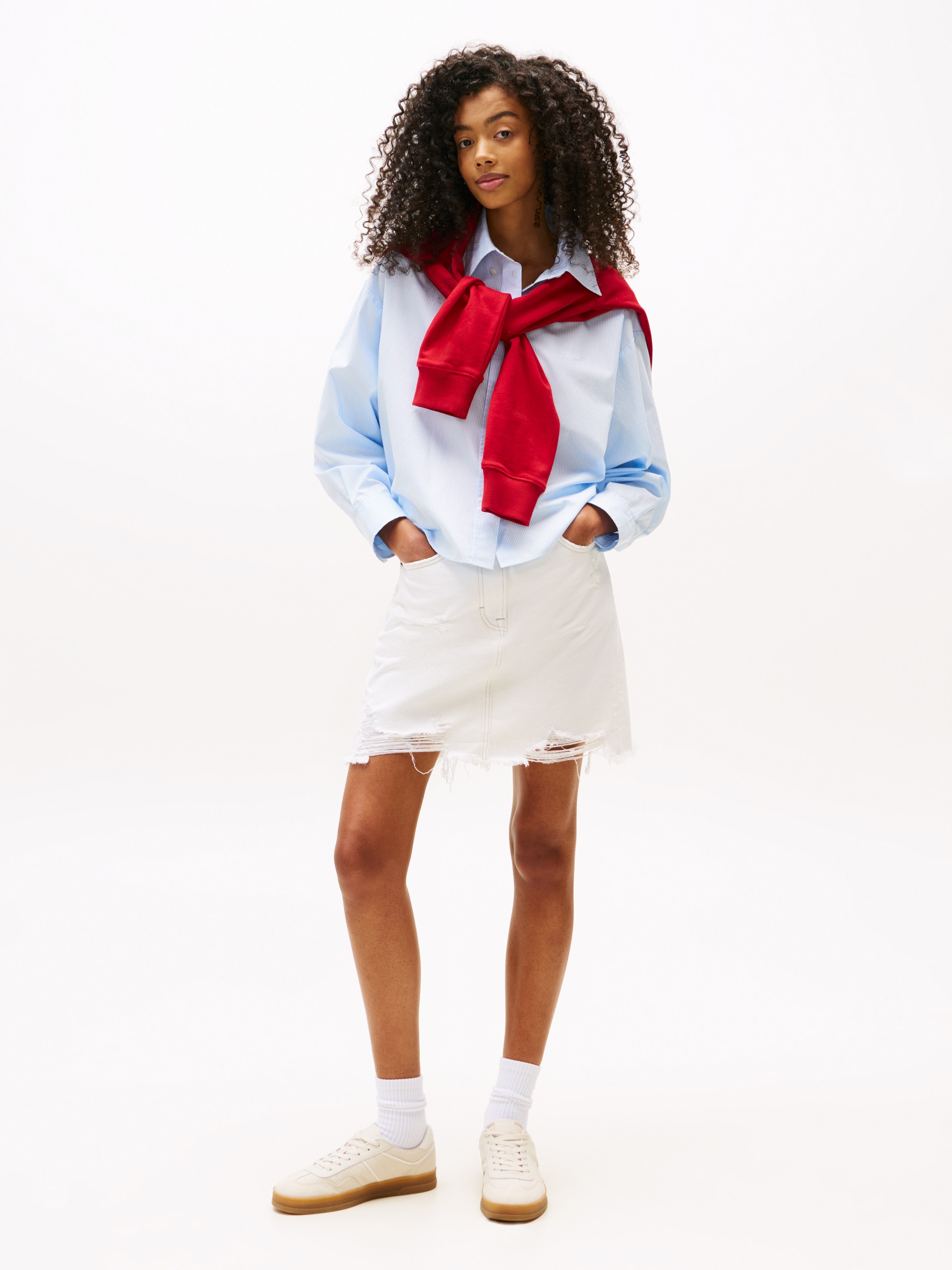Tommy Jeans Jeansrock »MOM SKIRT CI8091«, mit Destroyed Effekt