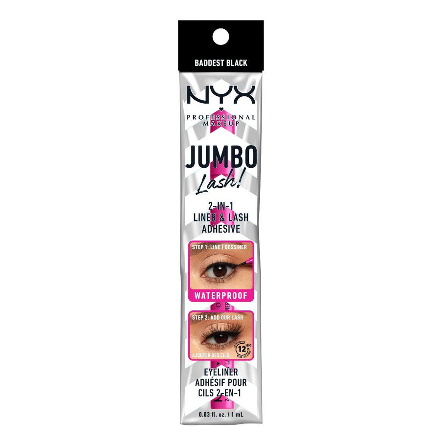 NYX Professional Makeup Jumbo 2-In-1 Liner & Lash Adhesive Baddest Black 1ml