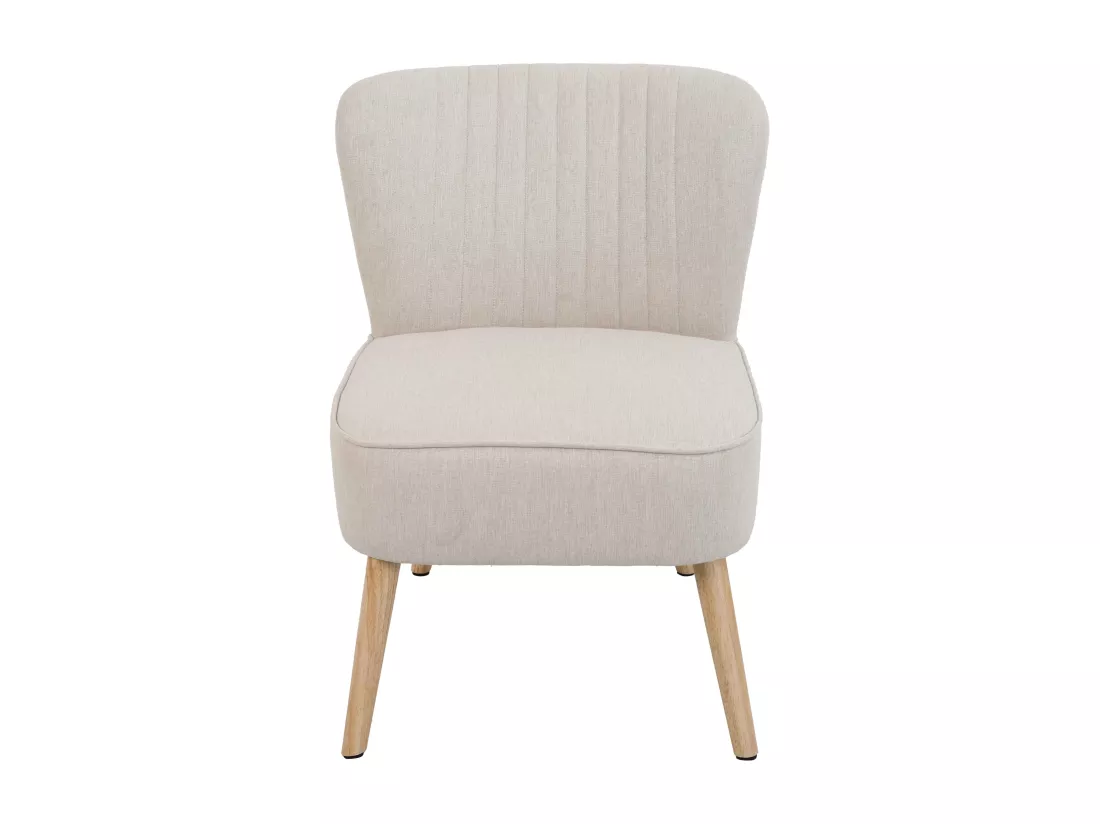 Lot de 2 fauteuils style crapaud en tissu beige