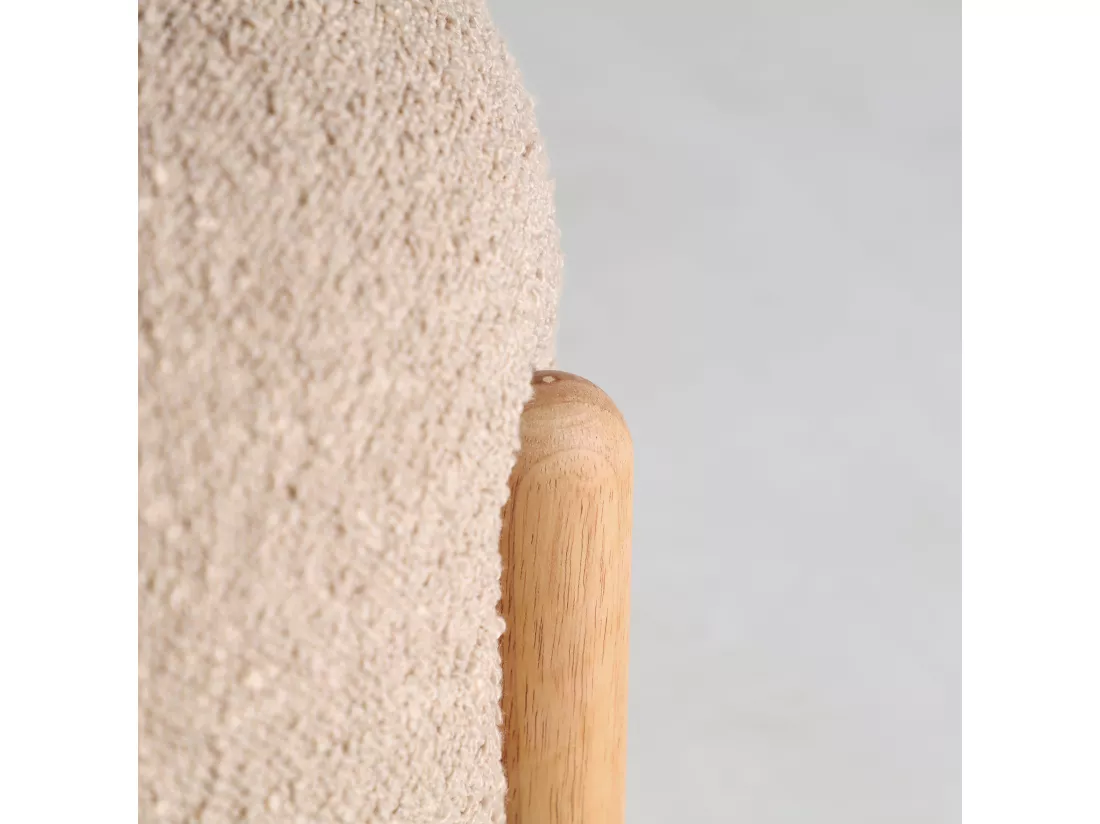 Repose- pied en coton bouclé beige 43x43x36 cm